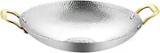 Hoement Stainless Steel Wok Korean Pot Ramen Pot Cooking Pan Double Handle Cooking Tool