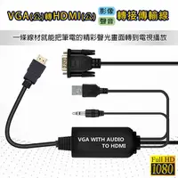 在飛比找PChome24h購物優惠-IMMOTO VGA轉HDMI線帶音源轉接線 VGA to 