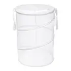 Mesh Laundry Hamper, Foldable Laundry Basket for Washing Storage (White)