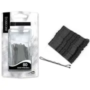 Basicare Bobby Black Pins Small Set of 80 5cm