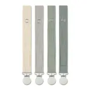 Baby Pacifier Clip Leash Soothie Holder Unisex for 4 Pack Gift Set Natural Color