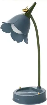LED Desk Lamp Cordless Table Light Adjustable Gooseneck Dimmable Touch Blue