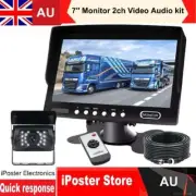 7" Monitor 2ch Video 2ch Audio+4PIN 18 Infrared LEDs Rear View Reverse Camera Rv