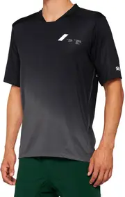 100% Celium Short Sleeve Bicycle Jersey, black-grey, Size L for Men Black Grey