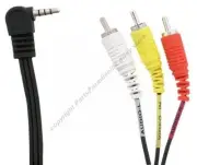 6ft 1/8" 4 conductor~triple RCA Y/R/W,3.5mm Audio/Video Adapter Cable/Cord/Wire