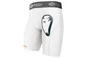 Shock Doctor | Mens Core Compression Short with Bio-Flex Cup (White/Black)