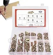 Hexagon Socket Nuts Set, Assorted Nut Kit, Sturdy Bolt Fastener Collection, Includes Hex Spanner Tool, Compact for Pine Furniture, Fiberboard, Plywood, Home Hardware Projects