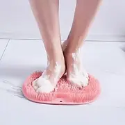 Hands Free Back Scrubber For Shower, Silicone Bath Massage Pad, Shower Foot Massager Scrubber, Bathroom Wall Mounted Back Scrubber Back Exfoliator Foot Massage