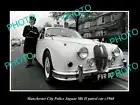 OLD POSTCARD SIZE PHOTO OF MANCHESTER CITY POLICE JAGUAR Mk II PATROL CAR c1960