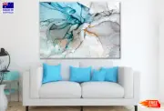 Blue White Gold Abstract Design Wall Canvas Home Decor Australian Made Quality