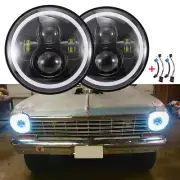 2X For Chevrolet Chevy II 1963-1968 7" LED Headlight Hi/Lo Ring DRL Replacement (for: Chevrolet)