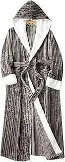 [UTOQIA] Pajama Robe Womens Men Robes Long Plush Soft Warm Spa Hooded Flannel Bathrobes For Unisex Lounge Bathrobe
