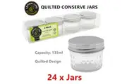 24 x Quilted Conserve Glass Jars Preservation Jar Jam Honey Food Storage Container