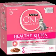 PURINA One Kitten Chicken Gravy Pouch 70gm 12 Pack 1-12 Months Wet Cat Food Pet