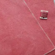 Hand Dyed Cross Stitch Aida Fabric 16 count 21"x17" Pink/Wine Cotton Cloth