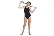 Speedo Girls Medalist One Piece Swimsuit (Black) (13-14 Years)