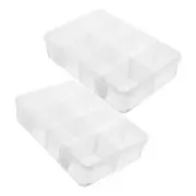 2 Pcs Multi Compartment Storage Box Grid Small Parts Organizer Case