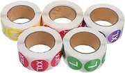 jojofuny 5 Rolls Round Clothing Stickers Multi Color Adhesive Labels for Easy Identification for Clothing Inventory Management