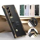 For Samsung Galaxy Z Fold 6 Fold5 4 3 Hand Strap Kickstand Hinge Protection Case