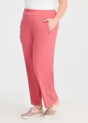 [TS] Taking Shape Button Hem Natural Pant Size 16 in Desert Rose, Viscose - Plus Size Women's Clothing Desert Rose