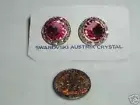 GLITTERING ROSE PINK AUSTRIAN CRYSTAL RHINESTONE PIERCED EARRINGS M