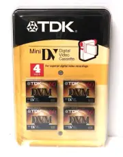 TDK DVM DVC 60 Minute Mini DV Video Cassette 4 pack Japan Made New Sealed NIP