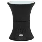 Garden Side Table Drum Shape Black Poly Rattan vidaXL