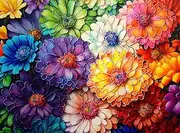 Rainbow of Flowers 1000 Piece Adult Jigsaw Puzzle by Cross & Glory: Stunningly Vibrant Colours, Challenging Brain Exercise, for Puzzle Lovers!