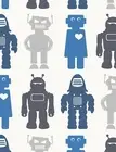 BNWT AIMEE WILDER ROBOTS BLUE 27 x 5 yard WALLPAPER ROLL!
