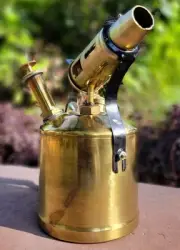 Antique-Style Brass Blow Torch Lamp – Authentic Vintage Reproduction.