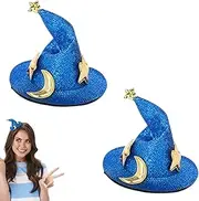 Spooky Hair Pins | Wizard Hat Headdress - Halloween Star And Moon Design Clothes Pin Headwear For Role-playing Activities