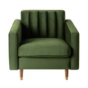 Stitch Velvet Armchair Juniper Olive
