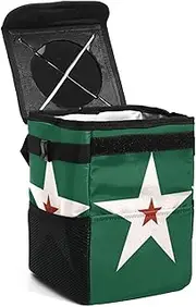 Car Trash Can with Lid,Bag Hanging Storage Pockets Leak-Proof,Portable Garbage Bin,Flag Pattern