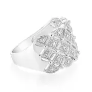 Cluster 0.05Ct Diamond Ring In Sterling Silver, Q