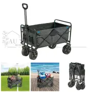 Folding Wagon Cart Trolley With Extra Large Wheels 136KG Weight Capacity AU