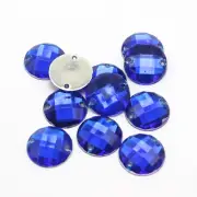 100 Royal Blue Flatback Acrylic Sewing Round Rhinestone Gems 12mm Sew on beads
