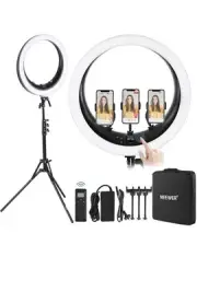 NEEWER Professional RP19H Ring Light 19 Inches with Stand and 3 Phone Holders