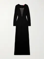 [STAUD] STAUD - Kris Bead-embellished Stretch-jersey Gown - Black - x small x small Black