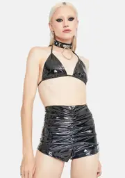Hottest Take Vinyl Short Set