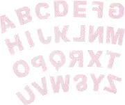 STOBOK 1 Set Hot Melt Adhesive Patch Embroidered Patch Rhinestone Stickers Sew Letters Letter Stickers Label Adhesive Rhinestone White Decor Decor Embroidery Logo Cube Drill Cloth Pink