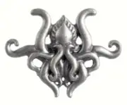 Lapel PIN - Kraken in antique sliver finish - Australian Stock