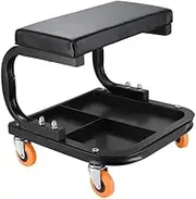 Workshop Stool Mechanic's Seat Rolling Creeper Seat Stool Mechanic Chair 4 Wheels Tray Tools Auto Repair Tool Multifunctional Mobile Repair(Black)
