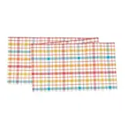 Radley Plaid Woven Reversible Colorful Summertime Table Runner