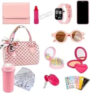 Play Purse for Little Girls, Pretend Play Toddler Purse, Girls Princess Dress-Up Role Playing Games for Young Children Aged 3-6 Years Old
