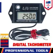 Digital Hour Meter Tachometer for Lawn Mower Tractor Generator Boat Outboard ATV