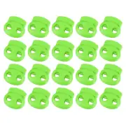 40Pcs 5mm Plastic Cord Locks Double Hole Spring Toggle Stopper, Green