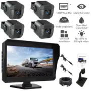 10.1" Truck Dash Cam DVR Record System 4 Channel Camera For Caravan Semi Trailer