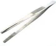 10" Thumb Dressing Tweezers Forceps Pickup Tool Serrated Tips Stainless Steel