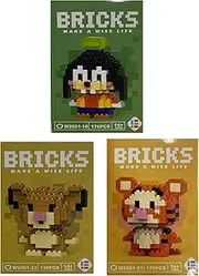 Yummy Baby Products Micro Mini Building Blocks Anime Character Set (500+ Pieces), Ages +14, Toys Gifts for Kids and Adults (3 Pack) (Dog/Lion/Tiger)
