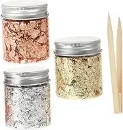 Baluue Unique Stylish DIY Nail Gold Foil Flakes Bamboo Tweezers Easy to Apply Nail Art Accessories